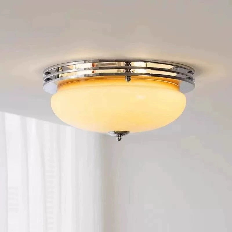 Bauhaus Amber Glass Flush Mount