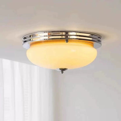 Bauhaus Amber Glass Flush Mount