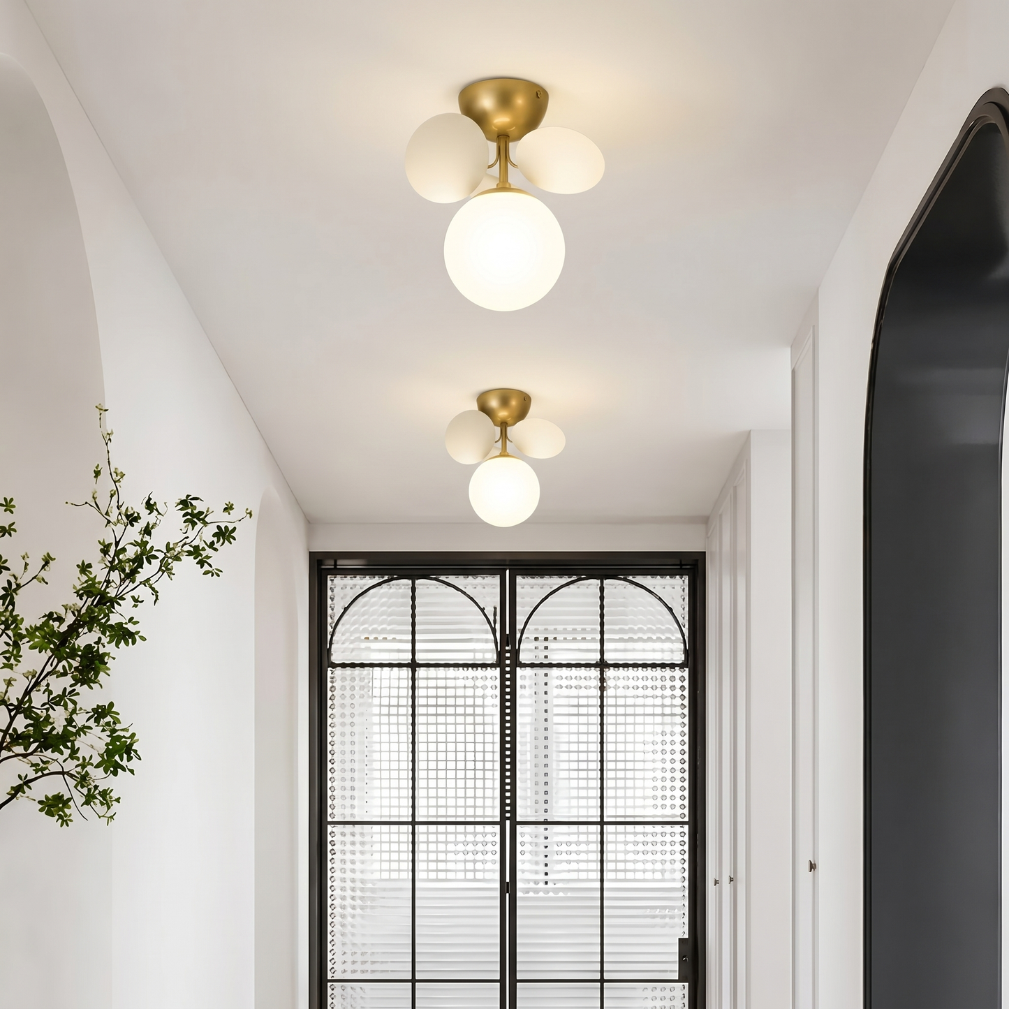White Petal Cloud Flush Mount Light