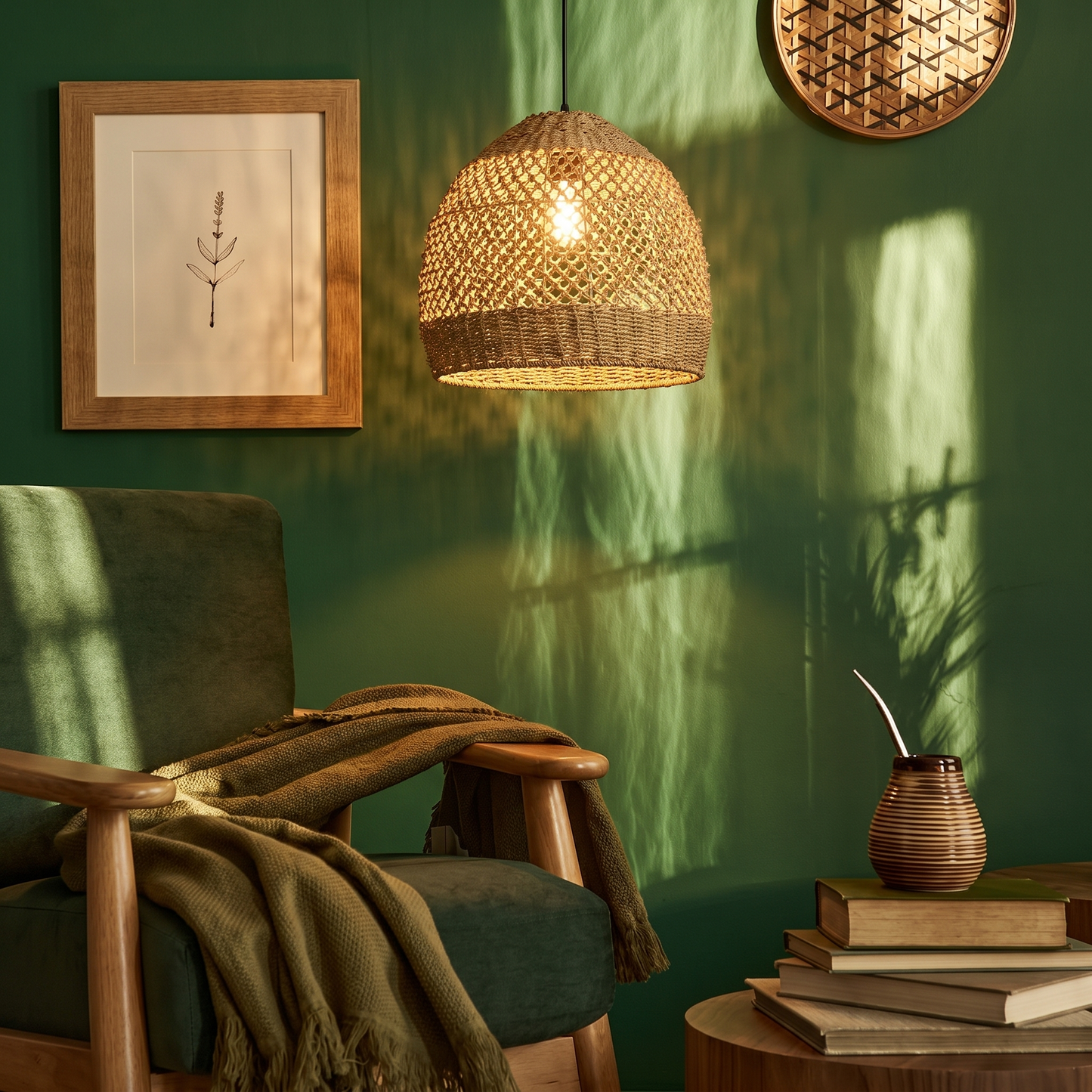 Seagrass Open Lattice Dome Pendant
