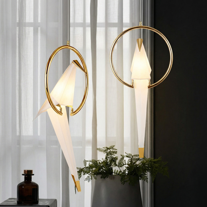 Single Origami Bird Bedside Pendant
