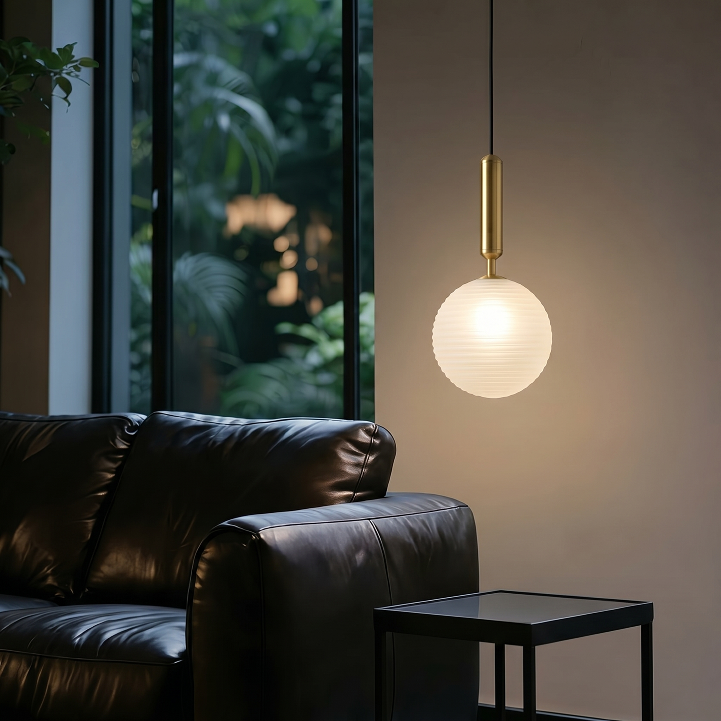 Ribbed Glass Globe Cluster Chandelier