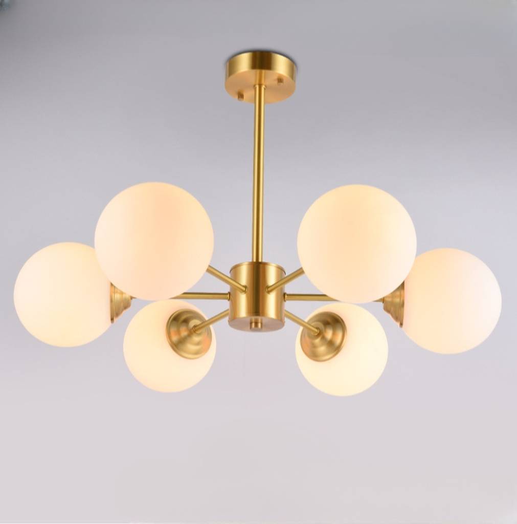 Brass Molecular Sputnik Chandelier