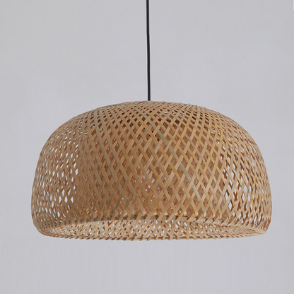 Hand-Woven Bamboo Dome Pendant Light