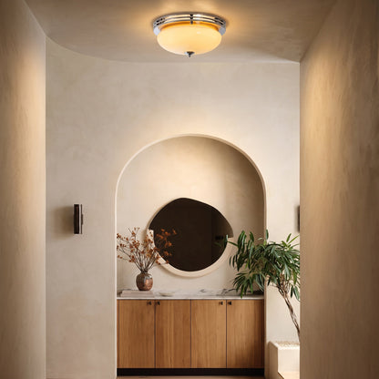 Bauhaus Amber Glass Flush Mount