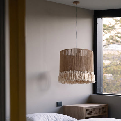 Jute Rope Fringe Tassel Pendant Light