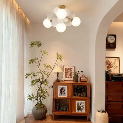 White Petal Cloud Flush Mount Light