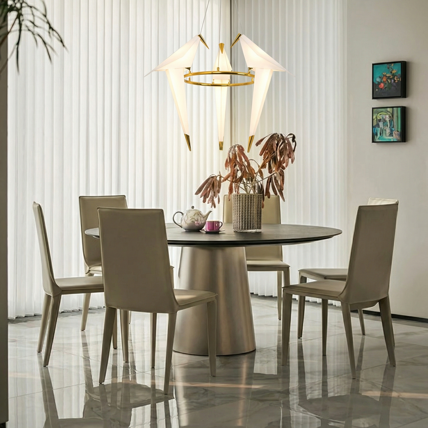 Paper Crane Origami Bird Pendant Light