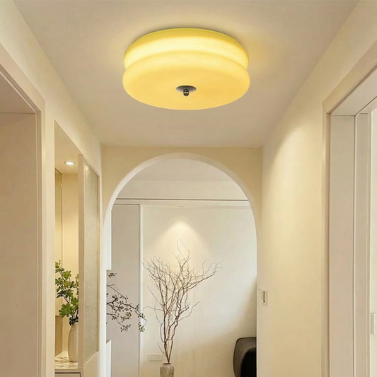 Double-Tier Macaron Glass Flush Mount
