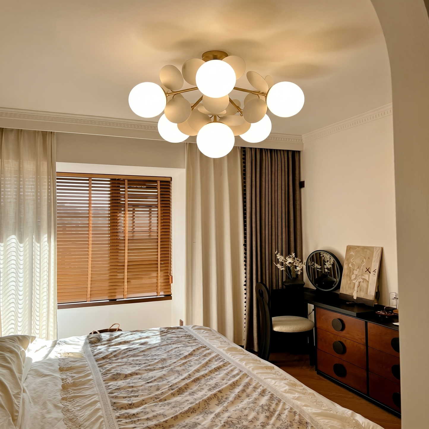 White Petal Cloud Flush Mount Light
