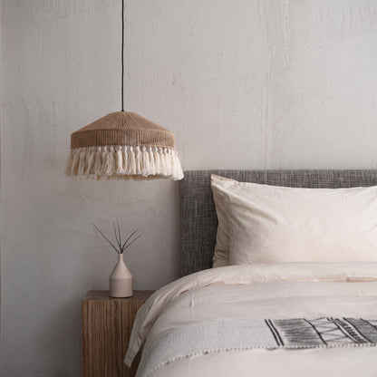 Jute Rope Fringe Tassel Pendant Light