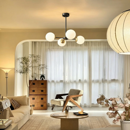 Black and Brass Sputnik Globe Chandelier