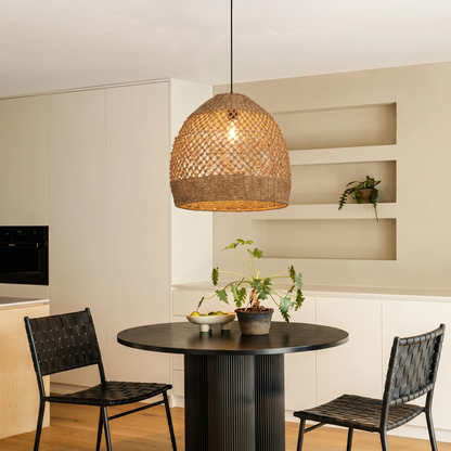 Seagrass Open Lattice Dome Pendant