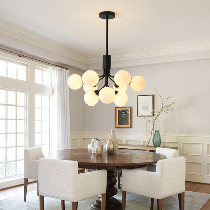 Multi-Globe Crown Chandelier in Black