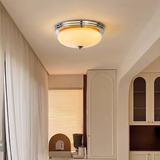 Bauhaus Amber Glass Flush Mount