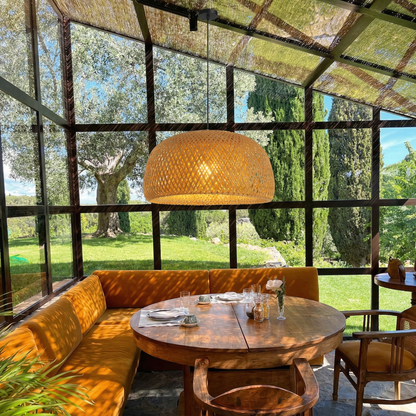 Hand-Woven Bamboo Dome Pendant Light