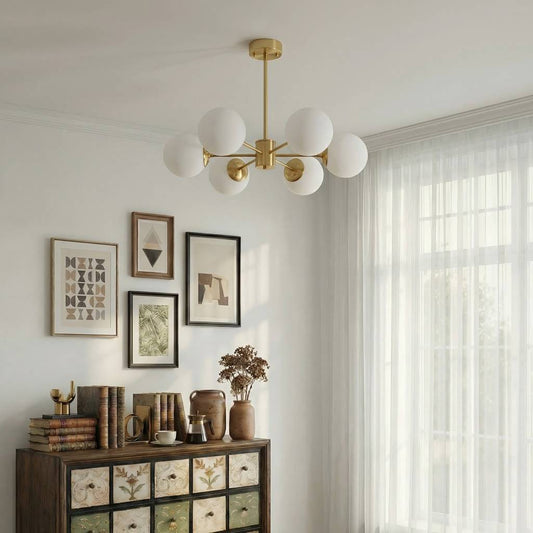 Brass Molecular Sputnik Chandelier