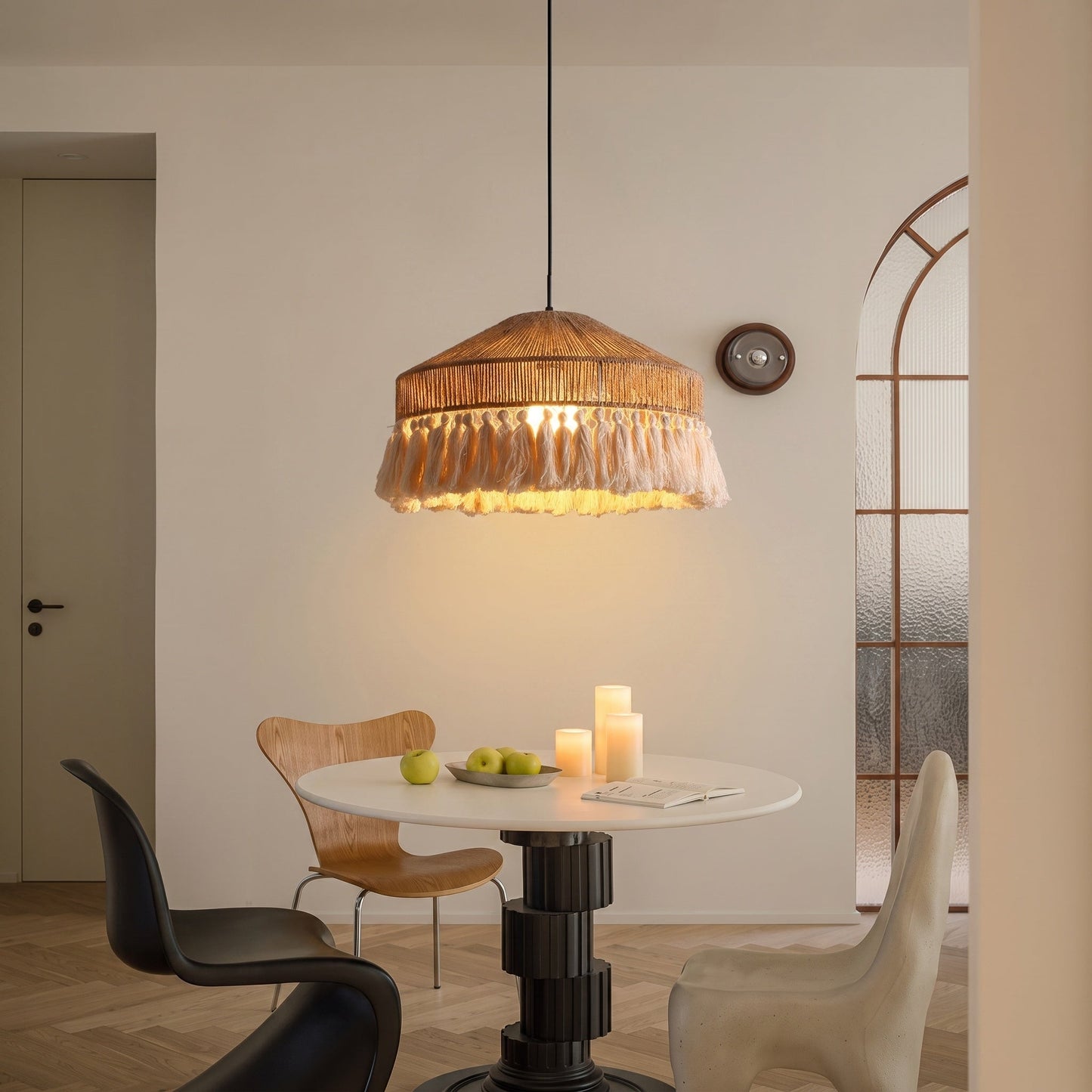 Jute Rope Fringe Tassel Pendant Light