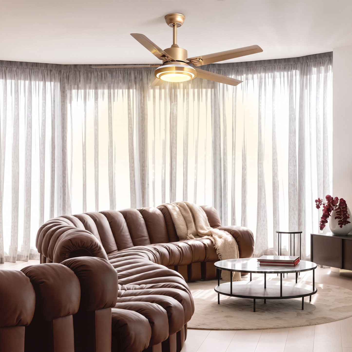 Dual-Halo Ring Light Ceiling Fan