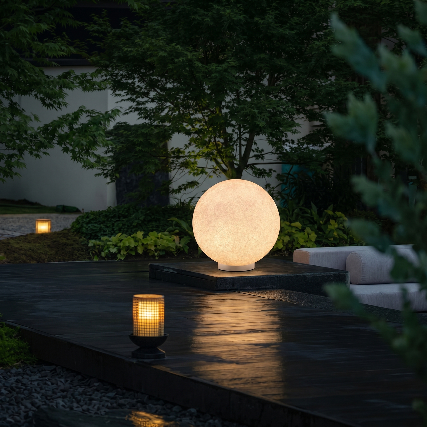Hemp Fibre Moon Globe Pendant Light