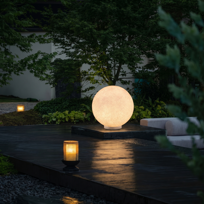 Hemp Fibre Moon Globe Pendant Light