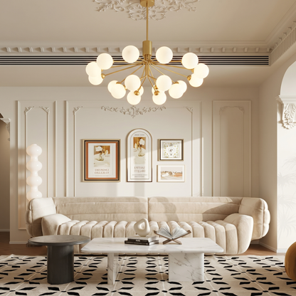 Gold Branching Globe Chandelier