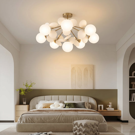 White Petal Cloud Flush Mount Light
