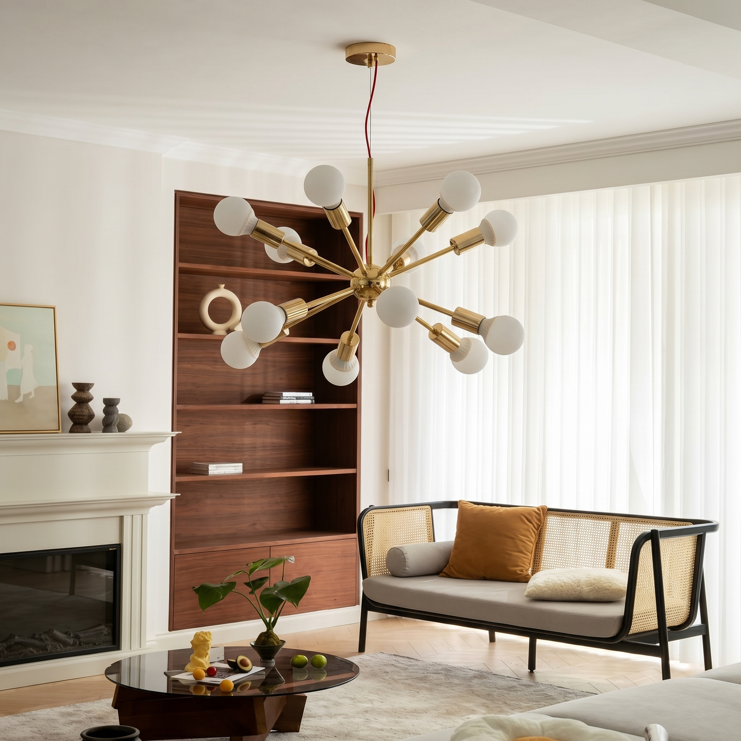 Gold Sputnik Starburst Chandelier