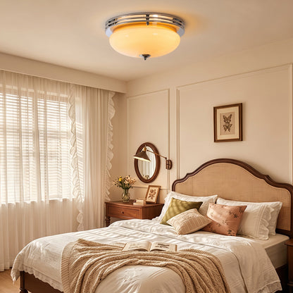 Bauhaus Amber Glass Flush Mount