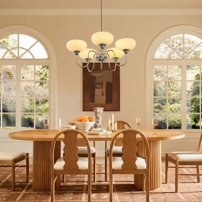 Chrome Gooseneck Globe Chandelier