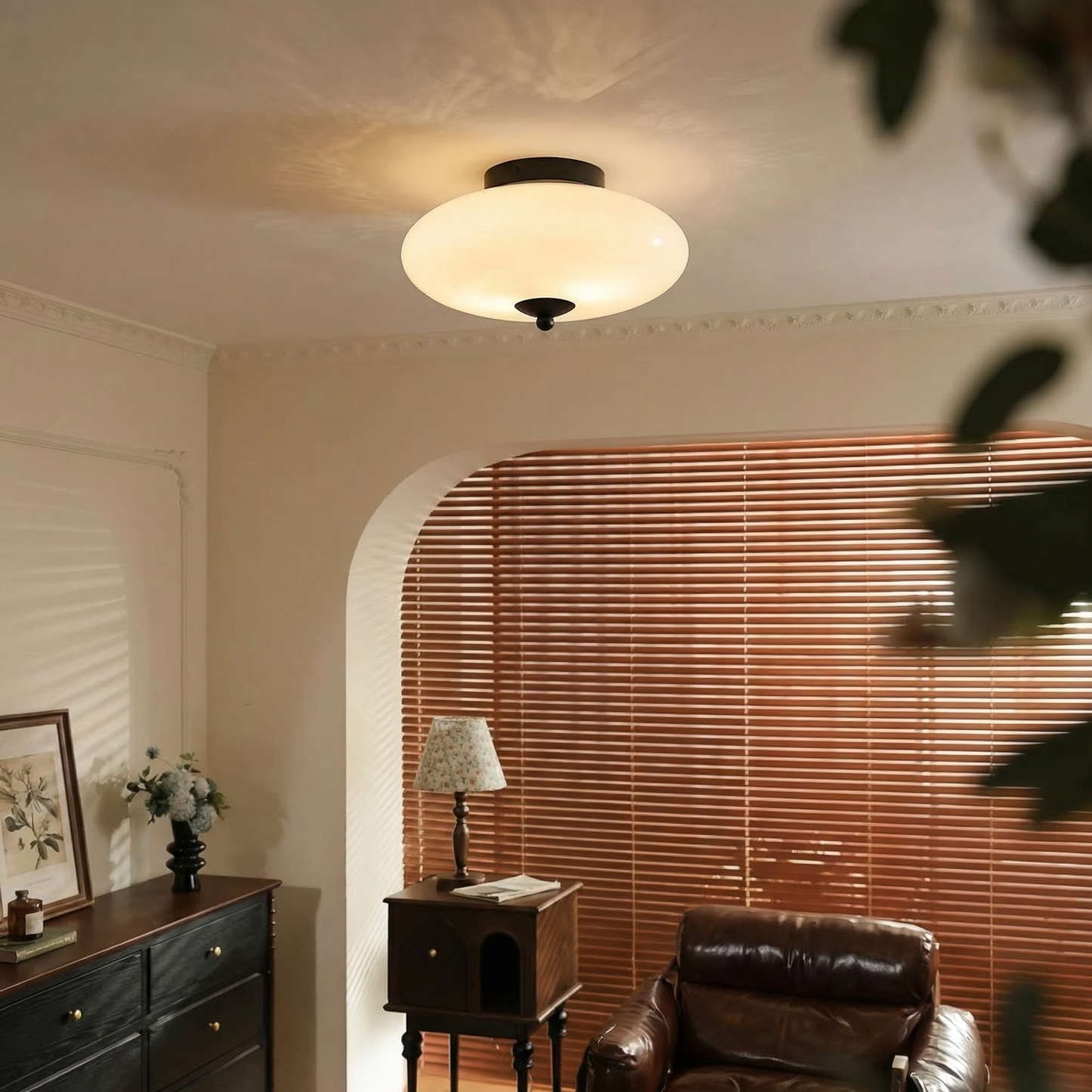 UFO Opal Glass Flush Mount Light
