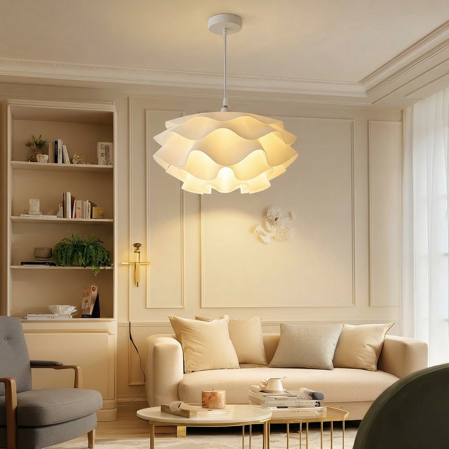 Wavy Scalloped Layered Pendant Light