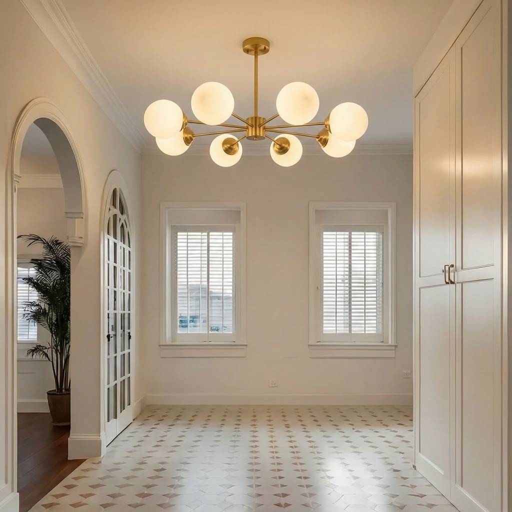 Brass Molecular Sputnik Chandelier