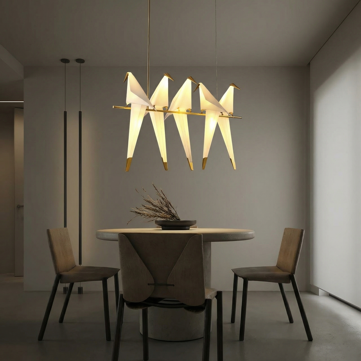5-Bird Grand Linear Origami Pendant