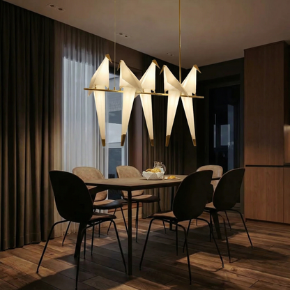 5-Bird Grand Linear Origami Pendant