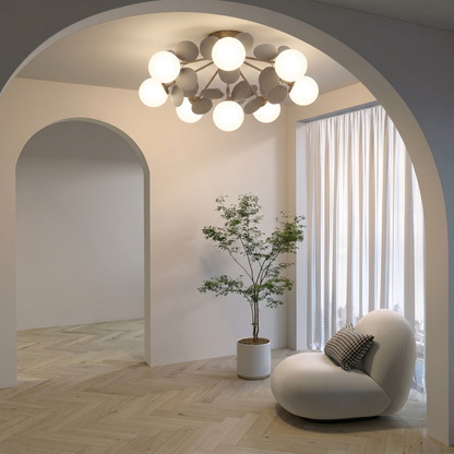 Grey Petal Flush Mount Ceiling Light