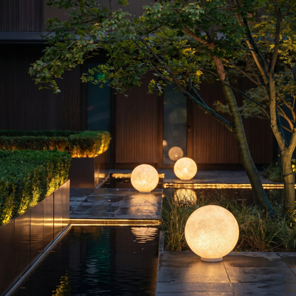 Hemp Fibre Moon Globe Pendant Light