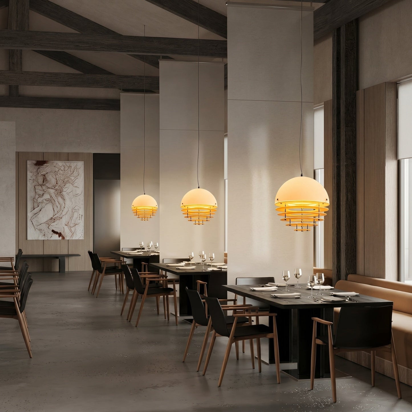 Tiered Louvered Hive Pendant Light