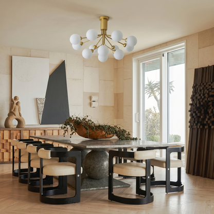 Gold Branching Globe Chandelier