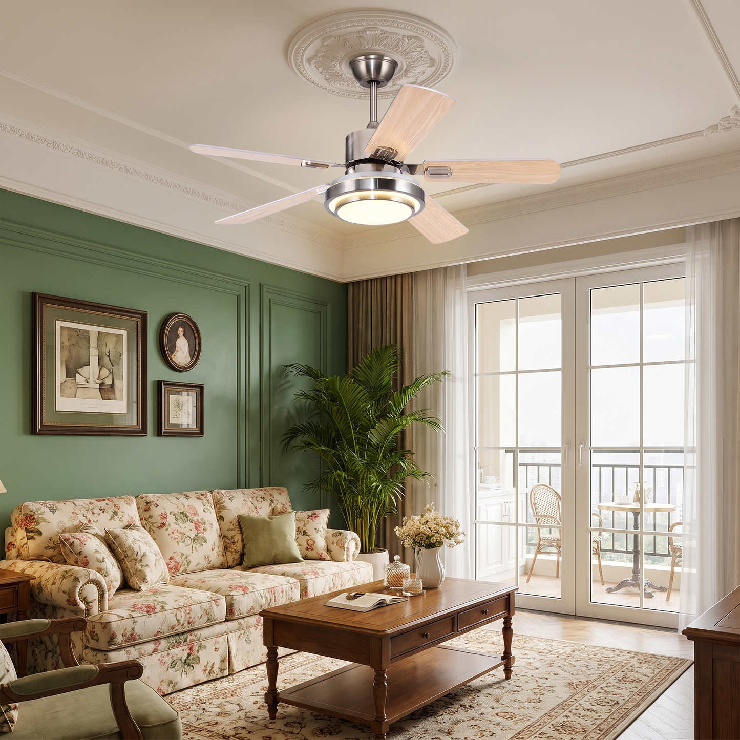 Dual-Halo Ring Light Ceiling Fan