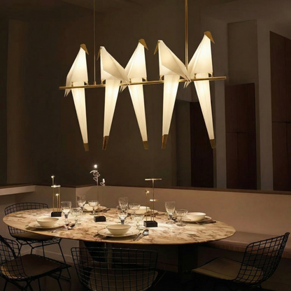 5-Bird Grand Linear Origami Pendant
