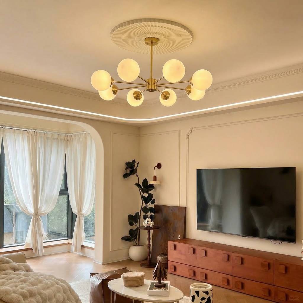Brass Molecular Sputnik Chandelier