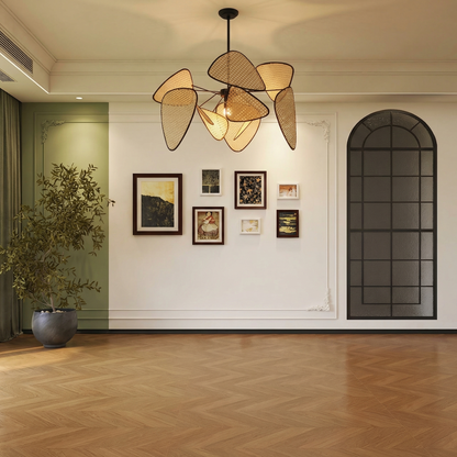 Cane Webbing Screen Chandelier