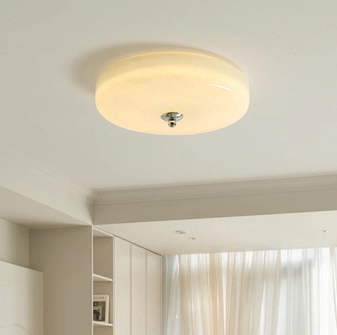 Double-Tier Macaron Glass Flush Mount