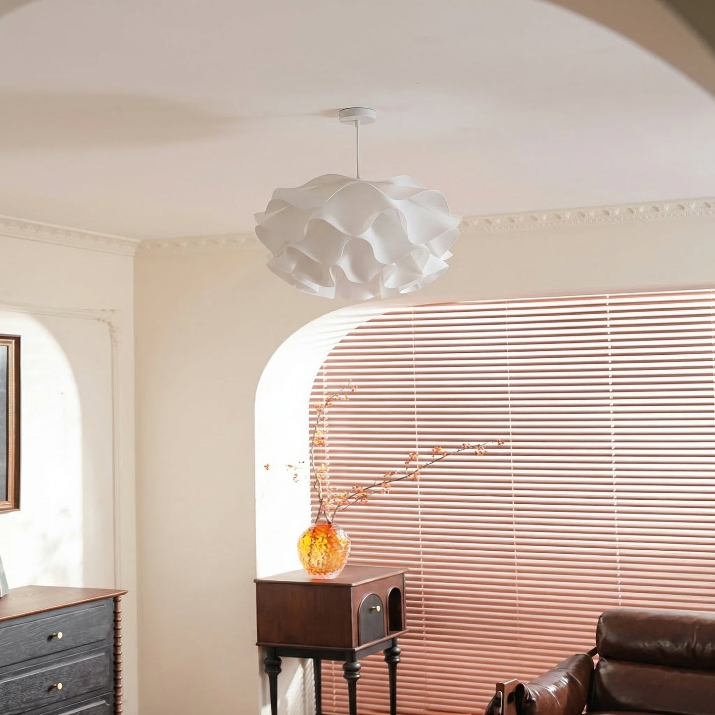 Wavy Scalloped Layered Pendant Light