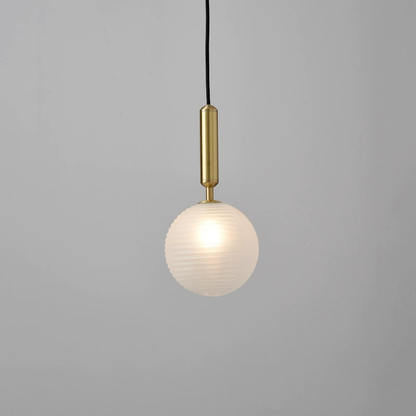 Ribbed Glass Globe Cluster Chandelier