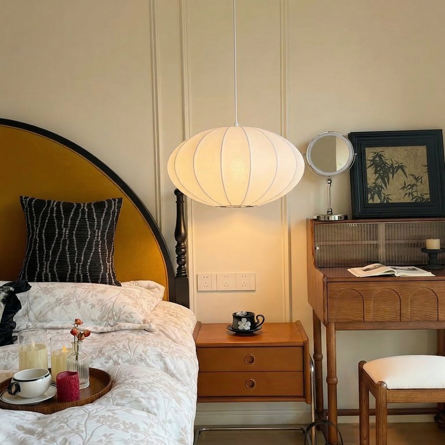 Silk Bubble Saucer Pendant Light
