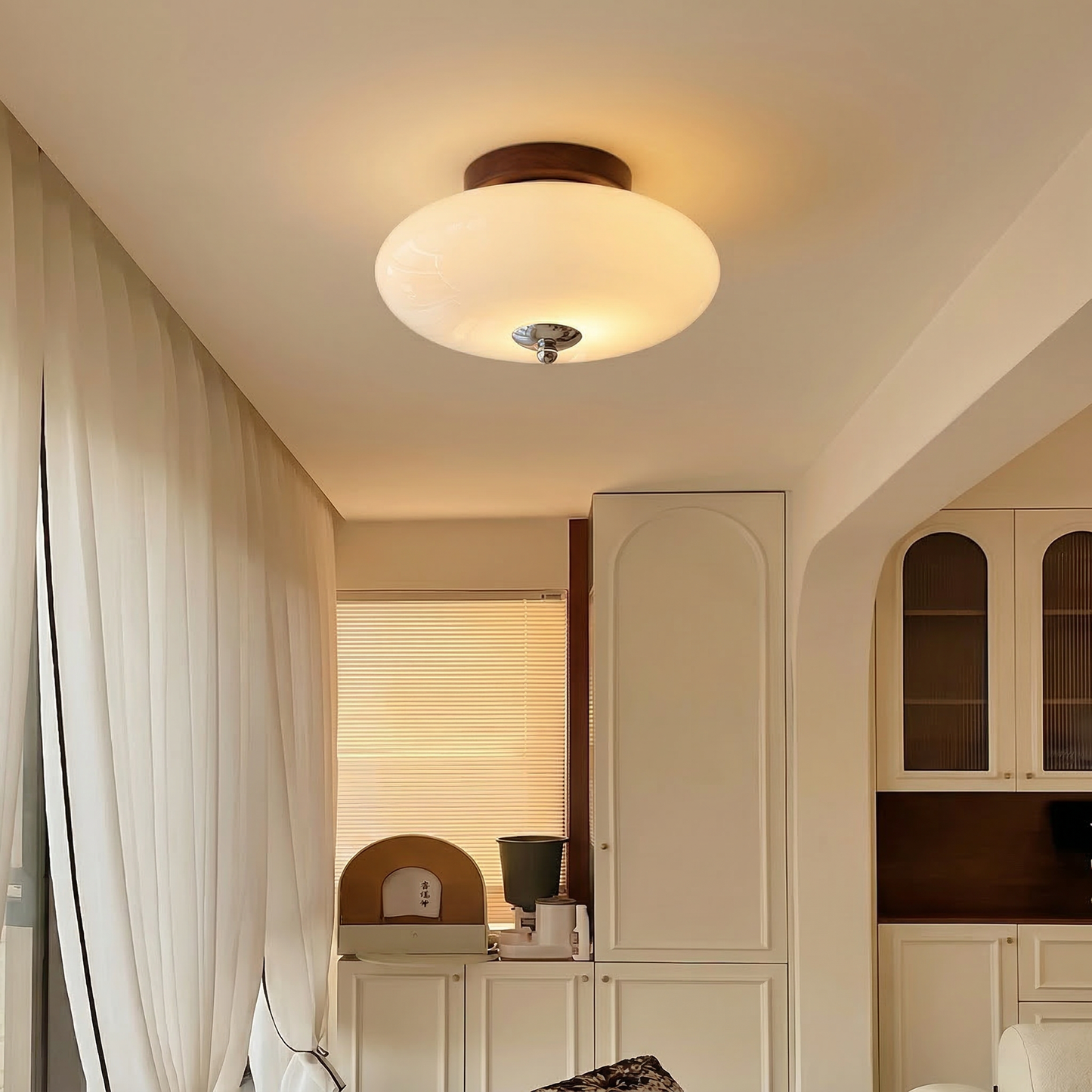 UFO Opal Glass Flush Mount Light