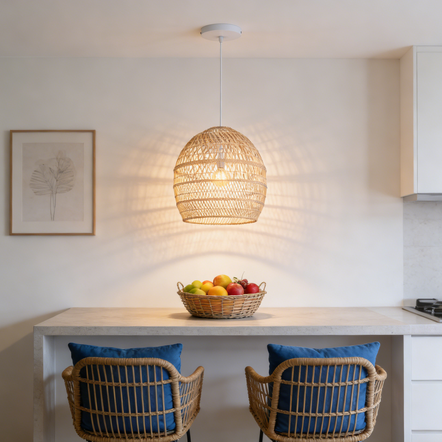 Wicker Woven Rattan Hanging Light