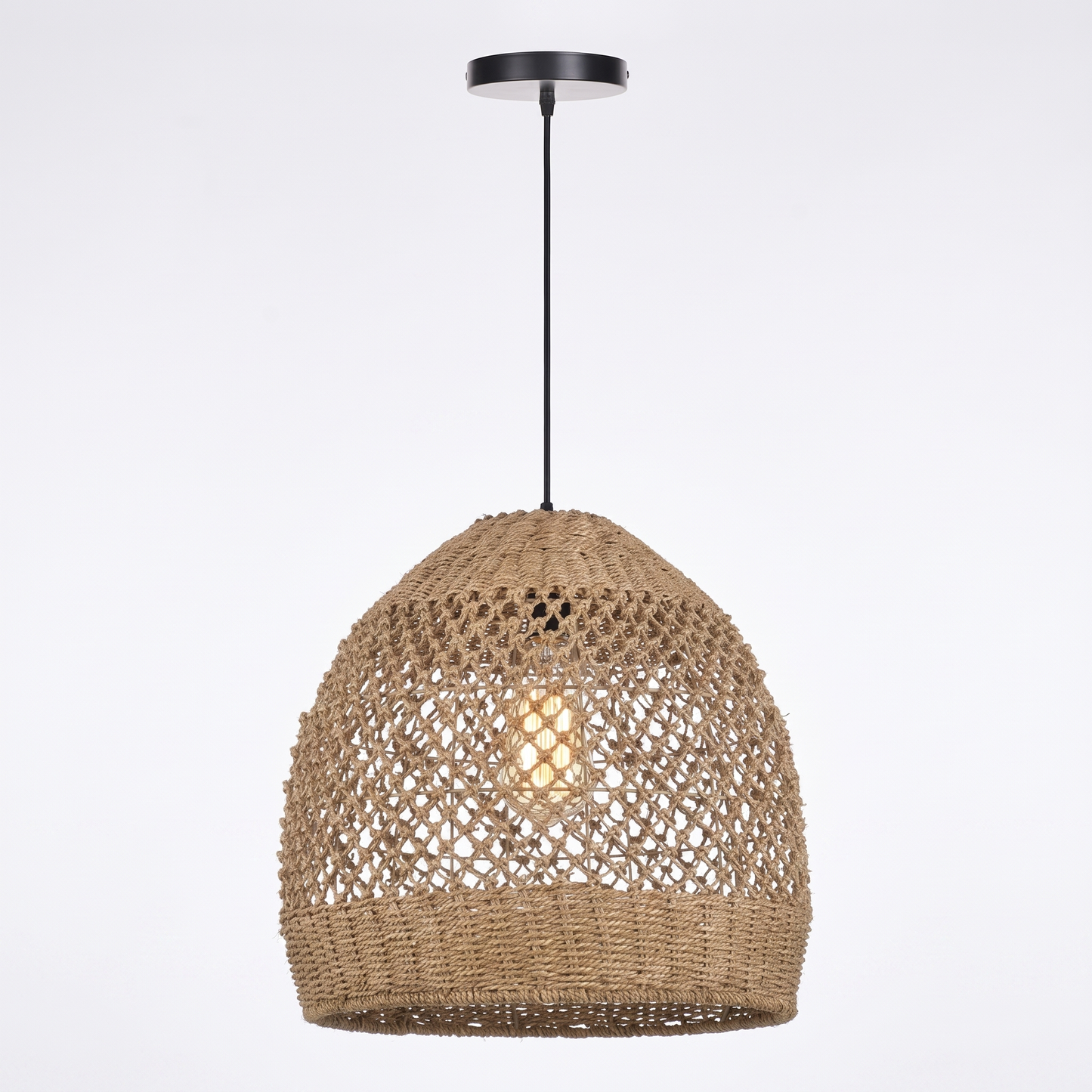 Seagrass Open Lattice Dome Pendant